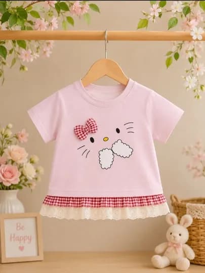 Мягкая хлопковая футболка для девочек — SHAMSOY-KOYLAKFD-КОРИЧН-1.5 года