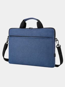 Стильная сумка для ноутбука и документов с плечевым ремнём — BUNNY-LAPTOPBAG1-СИНИЙ-13