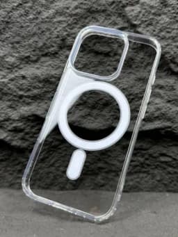 Чехол MagSafe на iPhone 7, 8, X, 11, 12, 13, 14, 15, 16, 17, Pro, Max, айфон mini, прозрачный, силикон — PROGREE-0000029-ПРОЗР-14PRO29