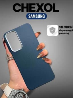 Чехол для Samsung A16/A56/A17/A10/A36/A26/A36/A07/A35/A32/A12/A11 силикон, кожа — KASE-1357-СИНМЕЛ-A11.