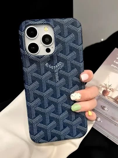 Чехол для iPhone с текстурой Goyard — IFIXMOB-GOYARD-СИНИЙ-XR