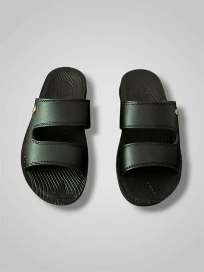 Мужские черные летние шлепанцы удобные сандали — FASHIOM-ERKAKLARSHIPPAGI-ХРОМ-43