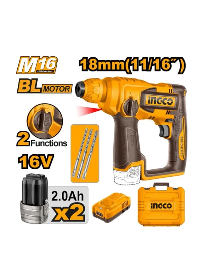 Аккумуляторный перфоратор INGCO CRHLI16168