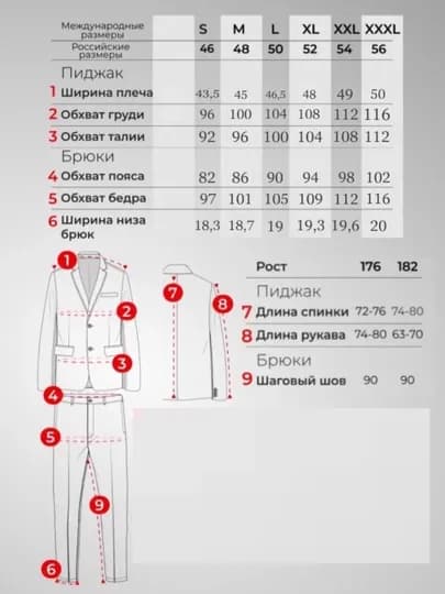 Мужской классический костюм, двубортный пиджак и брюки, двойка — CRDZA-YLTRQTM-ТЕМНСИН-42RAZMR