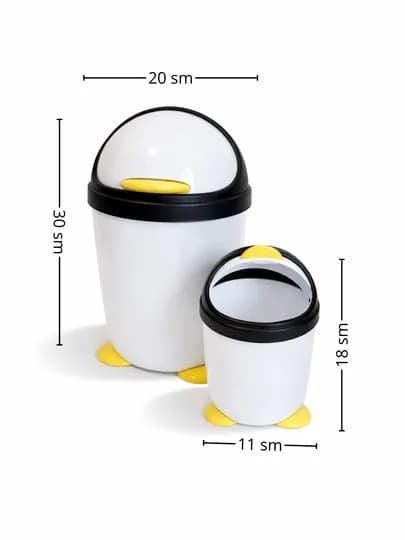 Мини мусорное ведро настольное пингвин дизайн — HOMEXGO-PENGUINQUTI-БЕЛЫЙ-KATTAPI