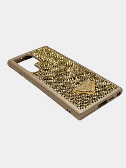 Чехол для Samsung S23 ultra, S24 ultra, S25 ultra, S26 ultra, с блестящим камнем — SHARKUZ-12356-ЗОЛОТ-24