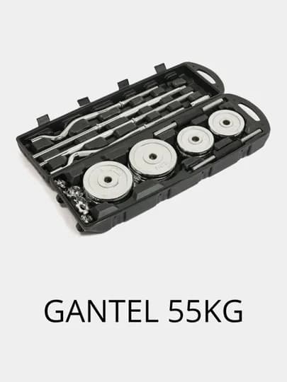 Набор гантели и штанги разборные, в кейсе 15-20-30-55 кг — MGSPORT-GANTEL-55GNEW