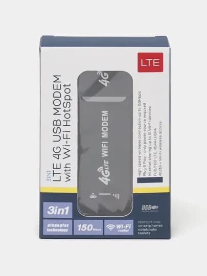 4G USB модем, Wi-Fi роутер с SIM-картой, точка доступа Hotspot — GALAXXY-MODEM-ЧЕРН