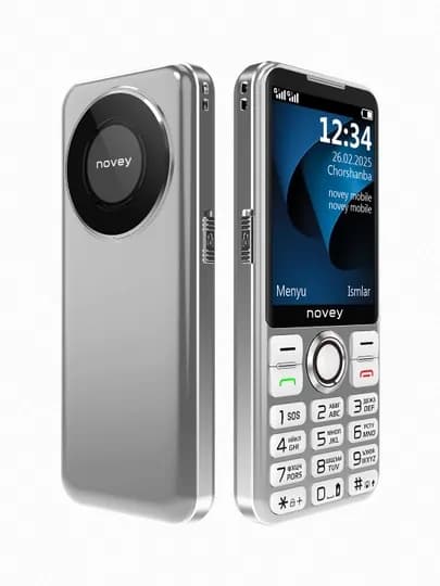 Кнопочный телефон Novey P100, зарядчик и чехол на подарку — TUGSAV-NOVEYP100-СЕРЫЙ