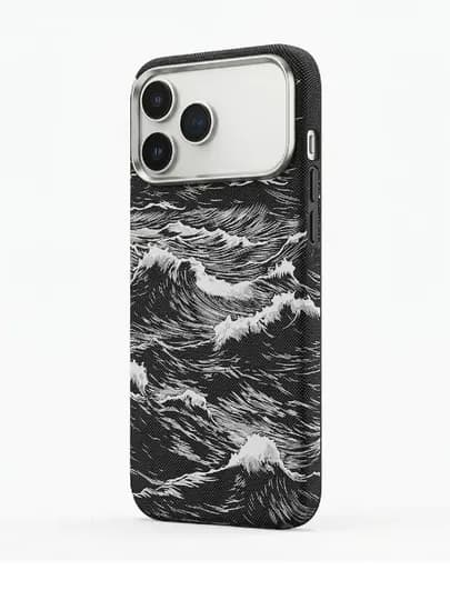 Карбоновые магнитные чехлы KNIT Carbon Kevlar для моделей iPhone — WRSHOP-KNITCHEXOL-ЧЕРНСТЕ-ip15