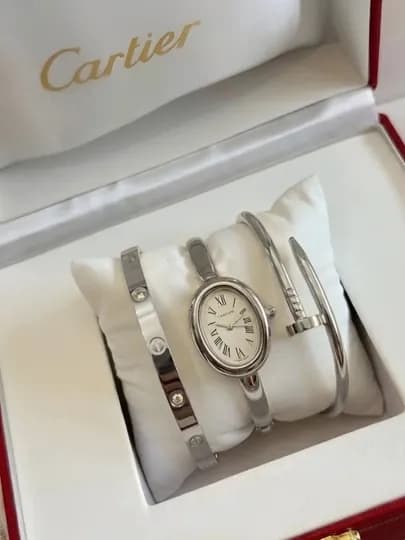 Женский набор браслетов в стиле Cartier из нержавеющей стали — AJ1995-BILAGUZUKTUPLAMI-CЕРМЕЛ-Bilak17