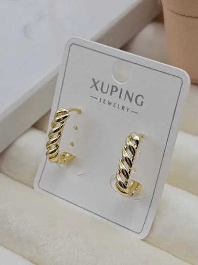 Женские серьги золотого цвета, бренд Xuping — LESHOES-XUP001-НГОЛУБ