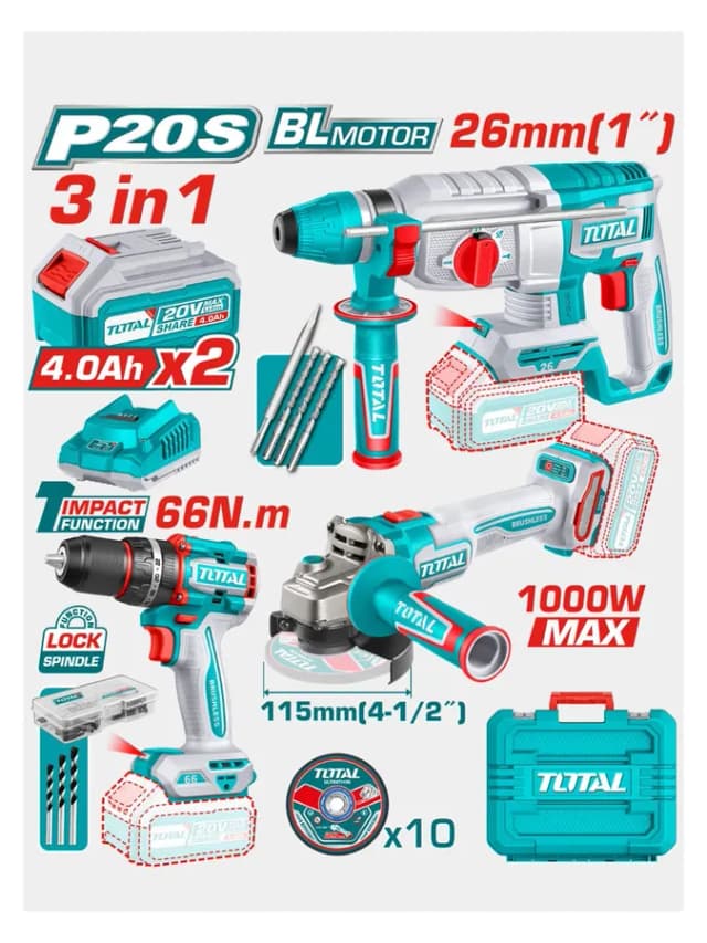 Набор электроинструментов TOTAL TOSLI241198 (3 в 1)