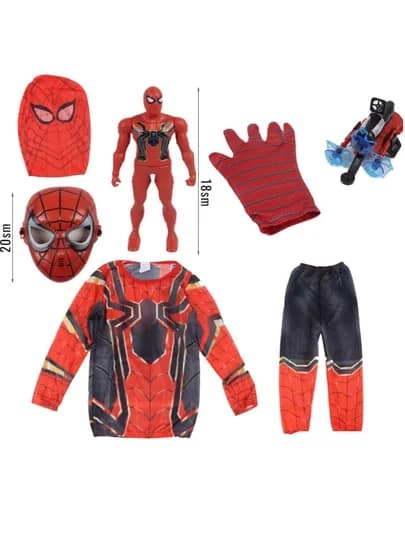 Карнавальный костюм супергероя, для детей, Человек паук — BMSELER-SPIDER-АЛЫЙ-S