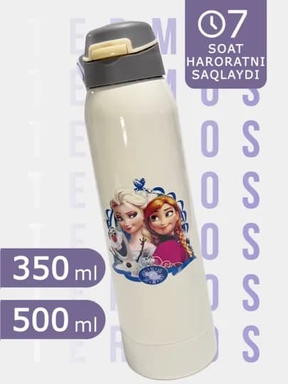 Термос с трубочкой, для взрослых и детей, 500, 350 мл / Zi Store — ZISTORE-001271-КАРМЛН-001273
