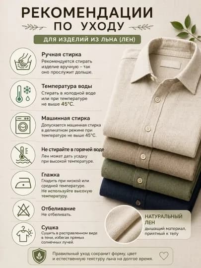 Мужская рубашка с длинным рукавом, Лен материал, весна-лето-осень, M–2XL — MSHOP99-KOYLAKCHOTKISI-СВЕТКОР-L