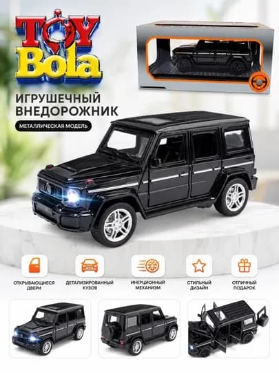 Металлический внедорожник 1:32, инерционный, с открывающимися дверями и фарами — TOYBOLA-WK00197