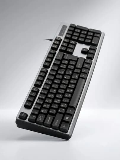 KB-001 Проводная компьютерная клавиатура, USB, кириллица и латиница — EXUZNO1-1KLAVIATURAKB001