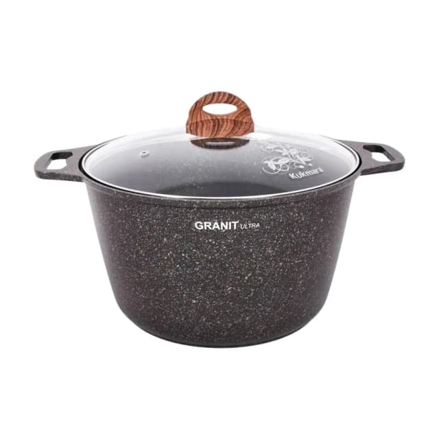 Кастрюля Kukmara 8л со стеклянной крышкой Granit ultra кгг82а