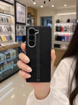 Премиум кожаный чехол для Samsung, защита камеры, стильный кейс ZFLIP, ZFOLD — PRINT02-ZMODEL97-ИНДИГО-ZFLIP6