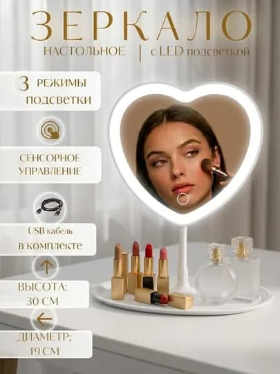 Сенсорное зеркало со светодиодной подсветкой — идеальный помощник для ежедневного макияжа — KINGSHO-FBSLEDOYNA-СИНИЙ