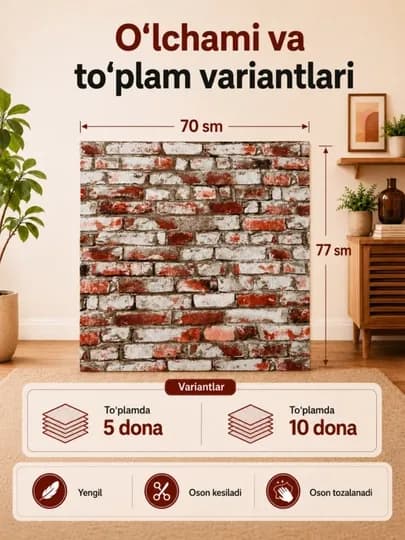 Cамоклеющиеся обои 3D для стен, оформления ванной комнаты и кухни, обои для стен — OBOYCIT-GISHTLI-ОРАНЖ-5dona