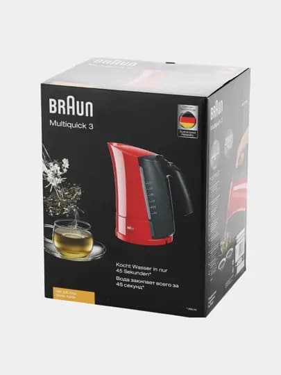 Электрочайник Braun MultiQuick 3 WK300 Red, 2200 Вт, 1.7 л