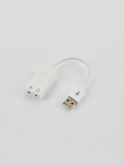 Звуковая карта, внешняя, 7.1, USB, канал для компьютера и ноутбука, микрофон и AUX — KOMPLND-ЗВУКUSB-БЕЛЫЙ