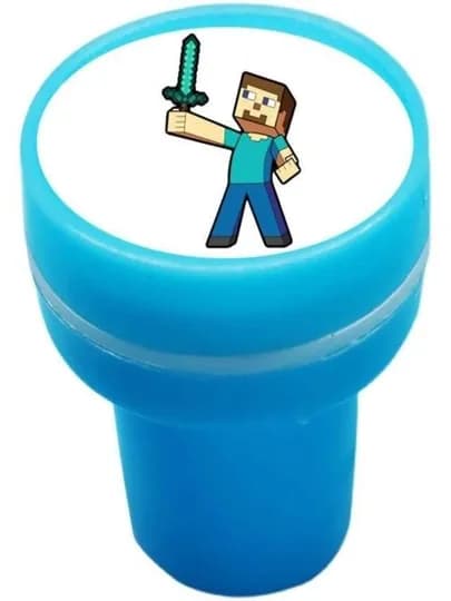 Набор печатей для детей 10 штук в стиле Minecraft — GFTMIRA-STAMPS-ГОЛУБ