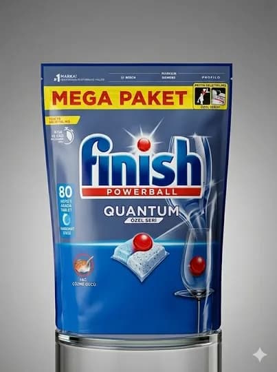 Finish, таблетки для посудомоечных машин, квантум, чистящее средство, моющее средство — CANDIDO-80FINISH-СИНИЙ