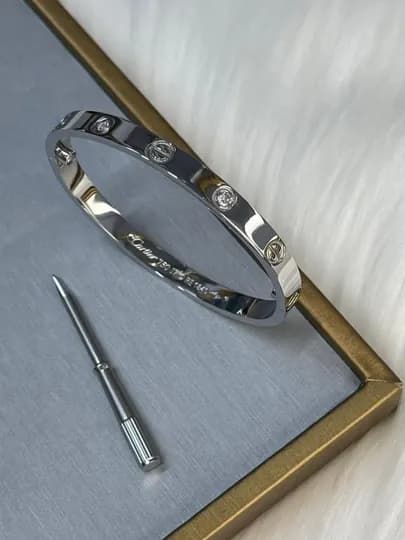 Женский браслет с кольцом Cartier Love, Cartier Clash, Cartier Nail, Bvlgari, Vanclef — FSNLADY-CARTIER-БИРЮЗ-18