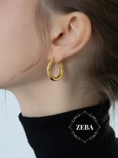 Cерьги кольца, круглые, конго золотого и серебрянного цветов — ZEBA-HOOPEAR-СВЕТБЕЖ