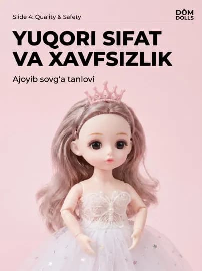 Музыкальная кукла DOM DOLLS для девочек в красивом платье, в подарочной коробке, 30 см — REBORN-ШАРН16-ЗЕЛХАКИ