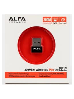 WI-Fi адаптер, usb 300a mbps alfa 3001n, для ноутбука и стационарного пк — MEGAPC-ALF3001N-ЧЕРН