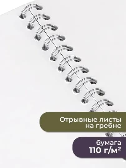 Альбом для рисования А4 40 листов на спирали с серебряной обложкой для мальчиков и девочек — GORFAM-LISHA900004-БЕЛЫЙ