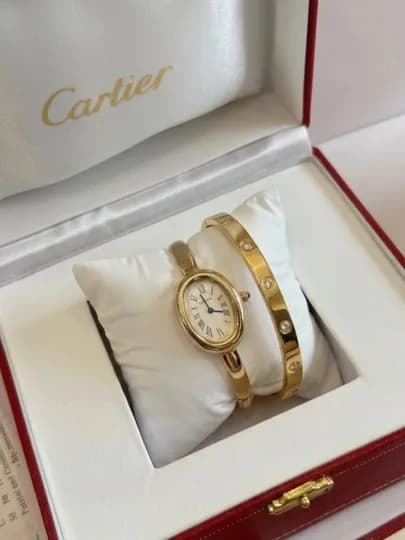 Женский набор браслетов в стиле Cartier из нержавеющей стали — AJ1995-BILAGUZUKTUPLAMI-ЖЕЛТ-Bilak18