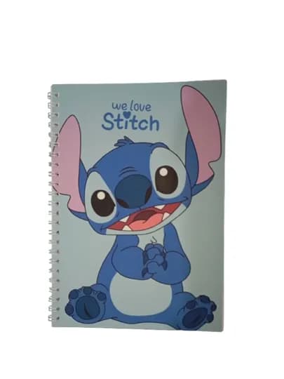 Блокнот Лило и Стич, Lilo & Stitch, А5, 40 страниц, на пружинке, мультфильм милый стиль — ТОЧКА-СТИЧ-АЛЫЙ-лист