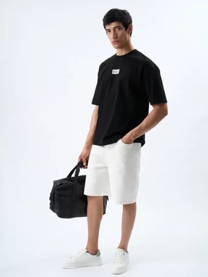 Джинсовые шорты Straight Fit JT9602-5333 — JUST-JT965333-БЕЛЫЙ-L