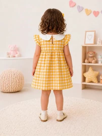 Детское платье для девочки, нарядное летнее платье, хлопок 1-5 лет — ONNIWEA-ПЛАТЬЕ-ЖЕЛТ-1 год