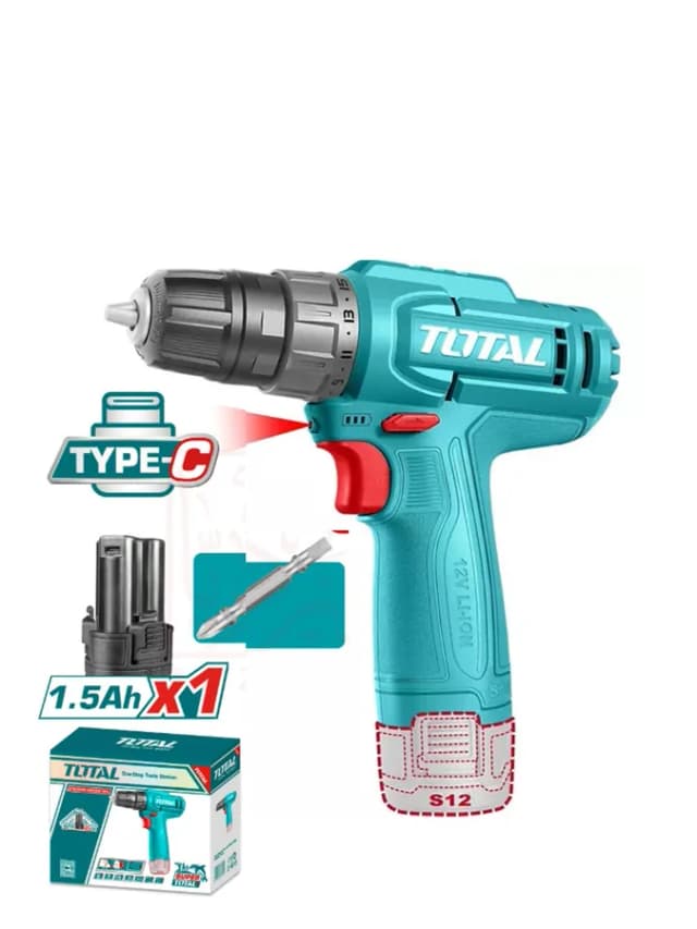Аккумуляторная дрель-шуруповерт Total TDLI12456 12V
