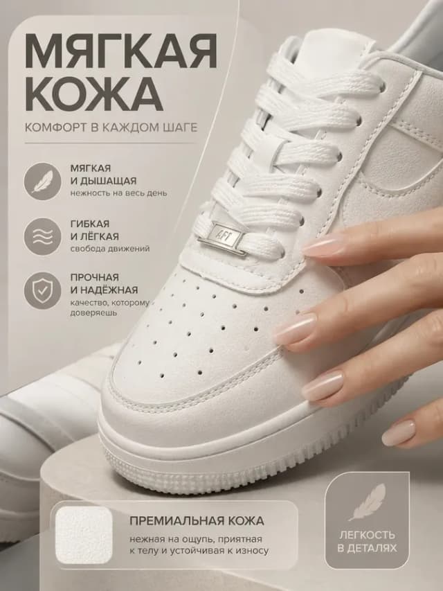 Кроссовки Air 1 форсы белые