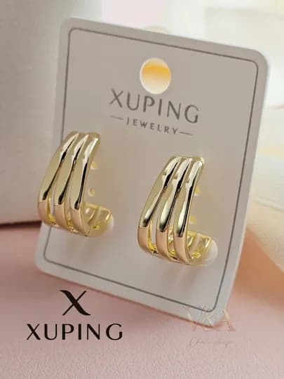 Cерьги женские Xuping, с камнями, гипоаллергенные — G721K-SERGIXUPIN11-БАГРОВ