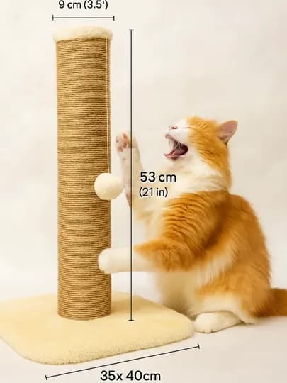Когтеточка столбик для кошек — FORCATS-MEOW-БЕЖЕВ