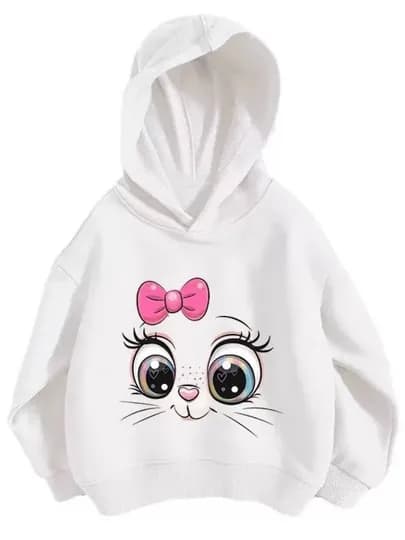 Детские худи/толстовки и свитшоты, в стиле "Bunny Style" — повседневная одежда — NEWKIDS-XUDI-БЕЛЫЙ-92