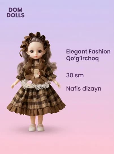 Музыкальная кукла DOM DOLLS для девочек в красивом платье, в подарочной коробке, 30 см — REBORN-ШАРН16-БИРЮЗ