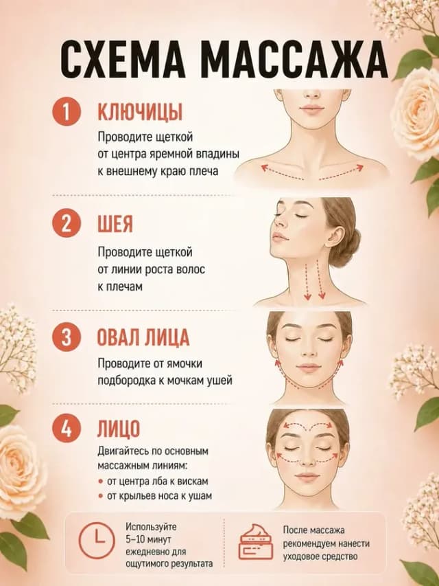 щетка для массажа лица, лимфодренажный массажер