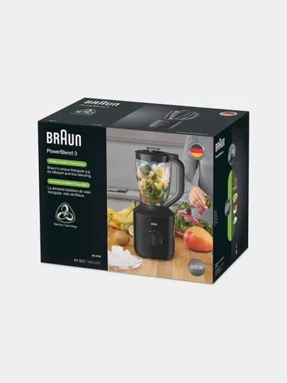 Блендер стационарный Braun JB3100BK PowerBlend 3 Jug, 800 Вт, TriAction, 1,5 л