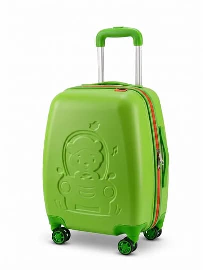 Детский чемодан на колесах для путешествий размер S — TOURBOX-CHAMADONKIDS-ЗЕЛЕН