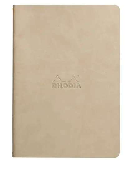 Тетрадь Rhodia Sewn Spine Notebook формата А5 с прошитым корешком в кожаной обложке — RHODIAT-RRSSNOT-БЕЖЕВ