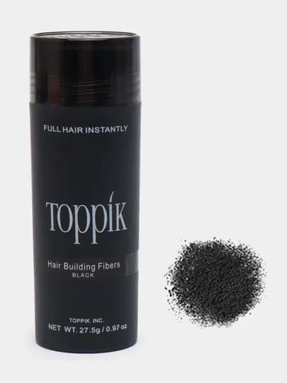 Пудра-загуститель для волос Toppik, 27.5 г, для мужчин и женшин — XV-TOPPIK-ЧЕРН